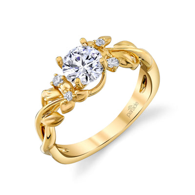 Round Diamond Nature-inspired Engagement Ring