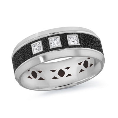 Men's Carbon Fiber & Diamond Wedding Ring