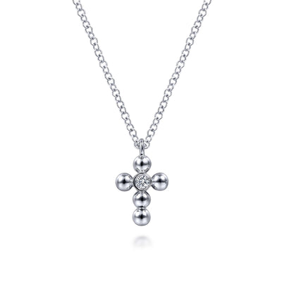 Bujukan Sterling Silver Diamond Cross Pendant
