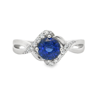 Sapphire & Diamond Twist Fashion Ring