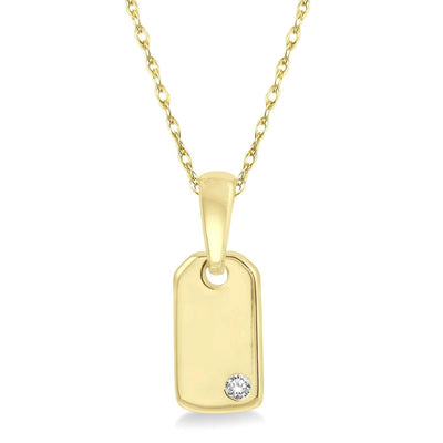 Petite Diamond Tag Pendant