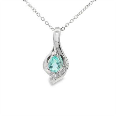 IGI Certified Paraiba Tourmaline & Diamond Pendant