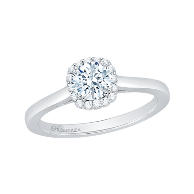 Round Diamond Halo Engagement Ring