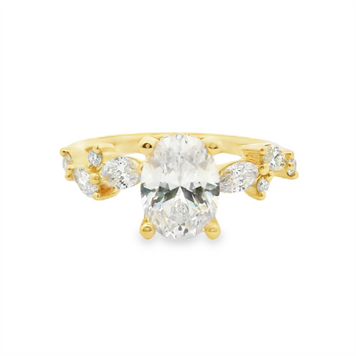 Oval Diamond Hidden Halo Engagement Ring
