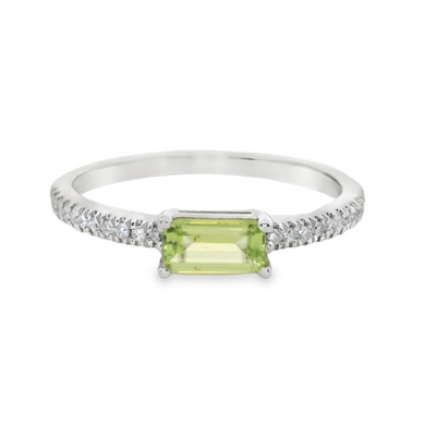 Peridot & Diamond Stackable Ring