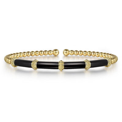 Bujukan Black Enamel Bangle Bracelet