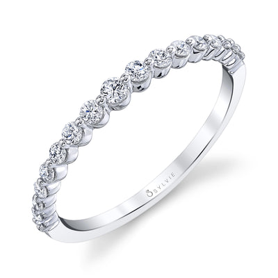 Diamond Shared Prong Stackable Ring