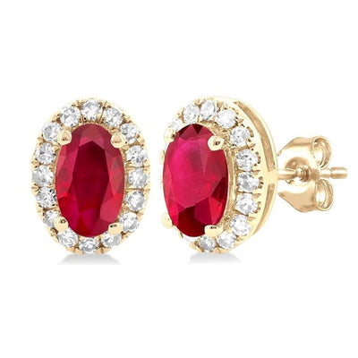 Ruby & Diamond Stud Earrings