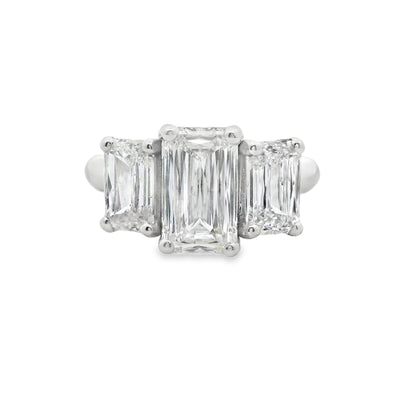 Ashoka Diamond Three Stone Engagement Ring