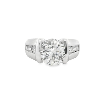 Round Diamond Wide Band Engagement Ring