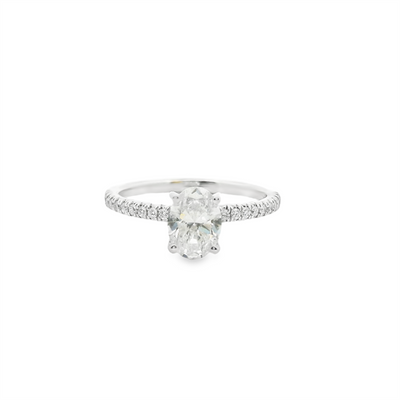 Oval Diamond Straight Band Engagement Ring
