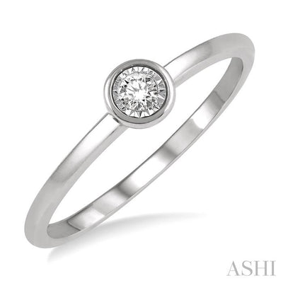 Stackable Round Shape Diamond Promise Ring