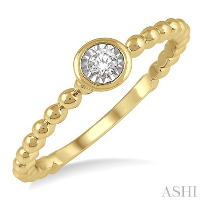 Stackable Bead Round Shape Diamond Promise Ring