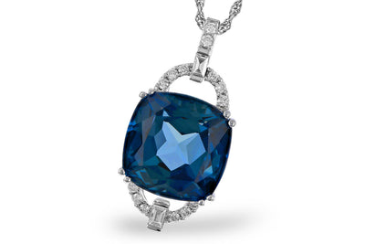 London Blue Topaz & Diamond Pendant