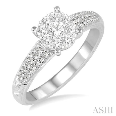 Round Shape Lovebright Diamond Engagement Ring