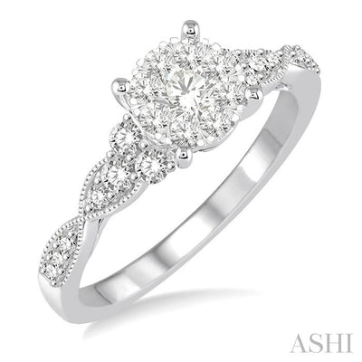Round Shape Lovebright Diamond Engagement Ring