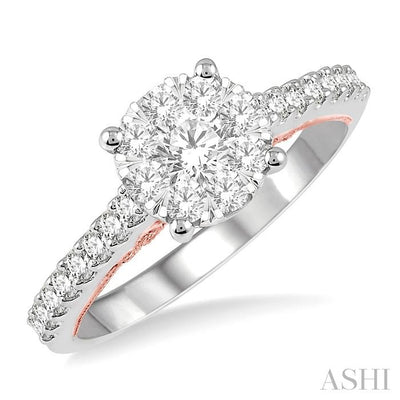 Round Shape Lovebright Diamond Engagement Ring