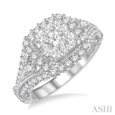Cushion Shape Halo Lovebright Diamond Engagement Ring