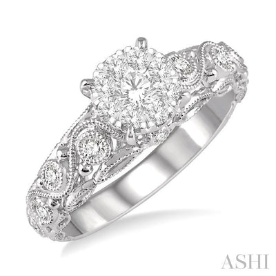 Round Shape Lovebright Diamond Engagement Ring