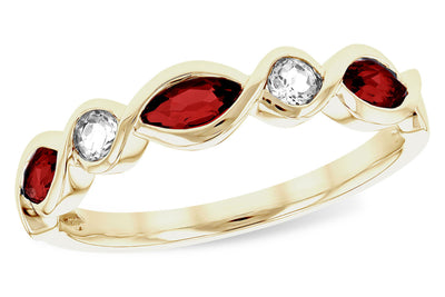 Garnet & Diamond Stackable Ring