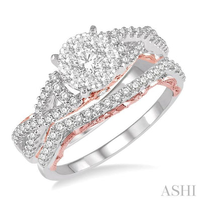 Round Shape Lovebright Diamond Wedding Set
