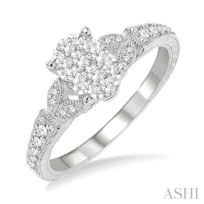 Oval Shape Lovebright Diamond Engagement Ring