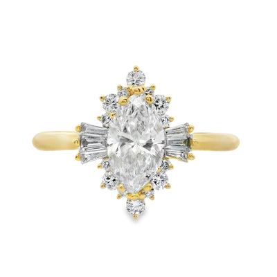 Marquise Diamond Halo Engagement Ring