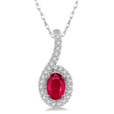 Ruby & Diamond Drop Pendant
