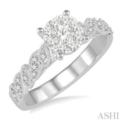 Round Shape Lovebright Diamond Engagement Ring