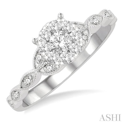 Round Shape Lovebright Diamond Engagement Ring