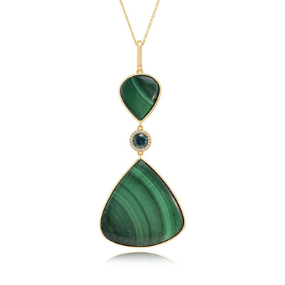 Malachite & Montana Sapphire Pendant