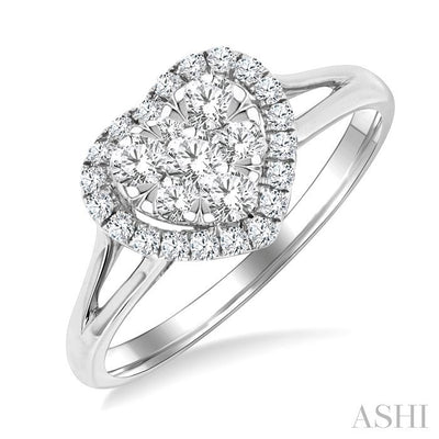 Heart Shape Halo Lovebright Diamond Engagement Ring