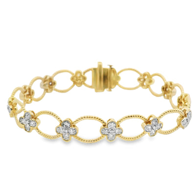 Diamond Open Oval Link Bracelet