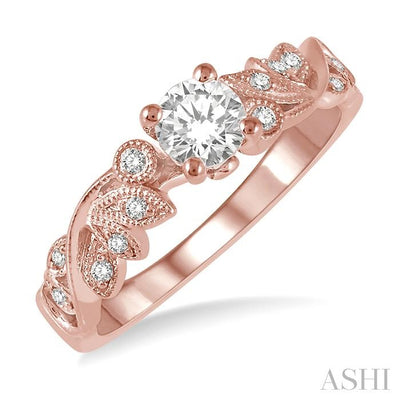 Round Shape Semi-Mount Diamond Engagement Ring