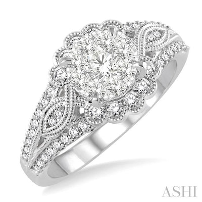 Round Shape Lovebright Diamond Engagement Ring