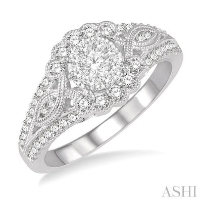 Round Shape Lovebright Diamond Engagement Ring