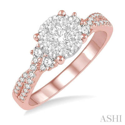 Round Shape Lovebright Diamond Engagement Ring