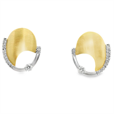 Two-Tone Freeform Diamond Stud Earrings