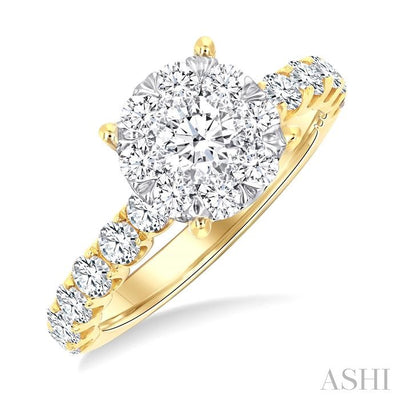 Round Shape Lovebright Diamond Engagement Ring