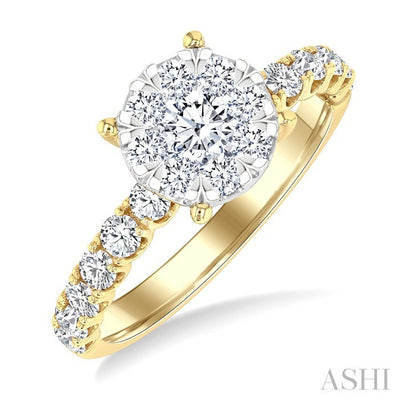 Round Shape Lovebright Diamond Engagement Ring