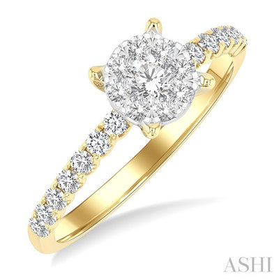Round Shape Lovebright Diamond Engagement Ring