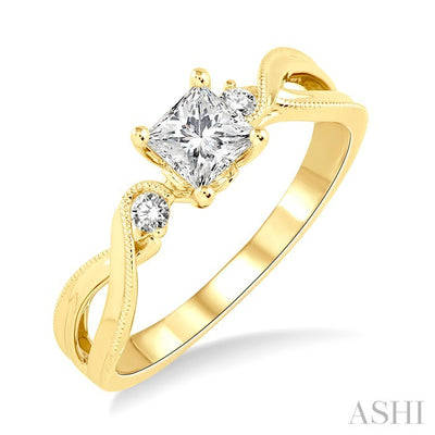 Princess Shape Semi-Mount Diamond Engagement Ring