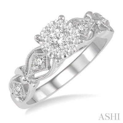 Round Shape Lovebright Diamond Engagement Ring