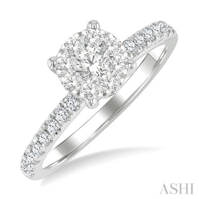 Round Shape Lovebright Diamond Engagement Ring