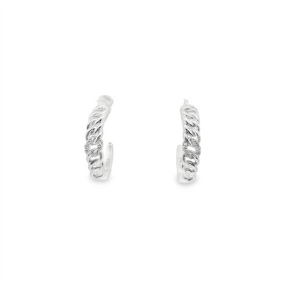 Sterling Silver Diamond Earrings