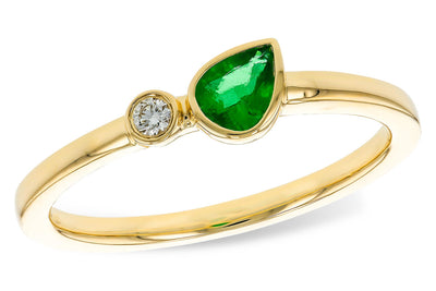 Emerald & Diamond Bezel Fashion Ring