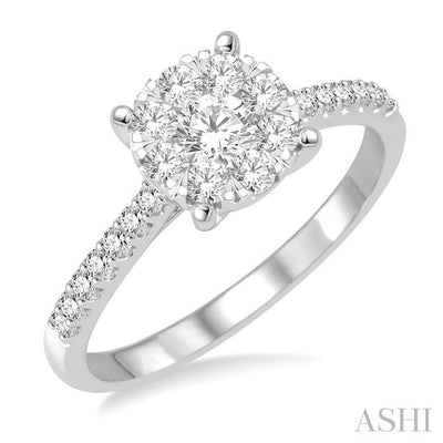 Round Shape Lovebright Diamond Engagement Ring