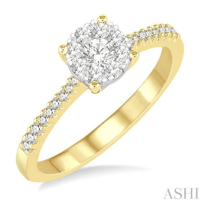 Round Shape Lovebright Diamond Engagement Ring