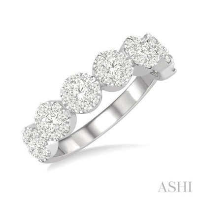 Round Shape 7 Stone Lovebright Essential Diamond Wedding Band