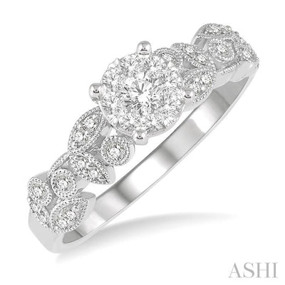 Round Shape Lovebright Diamond Engagement Ring